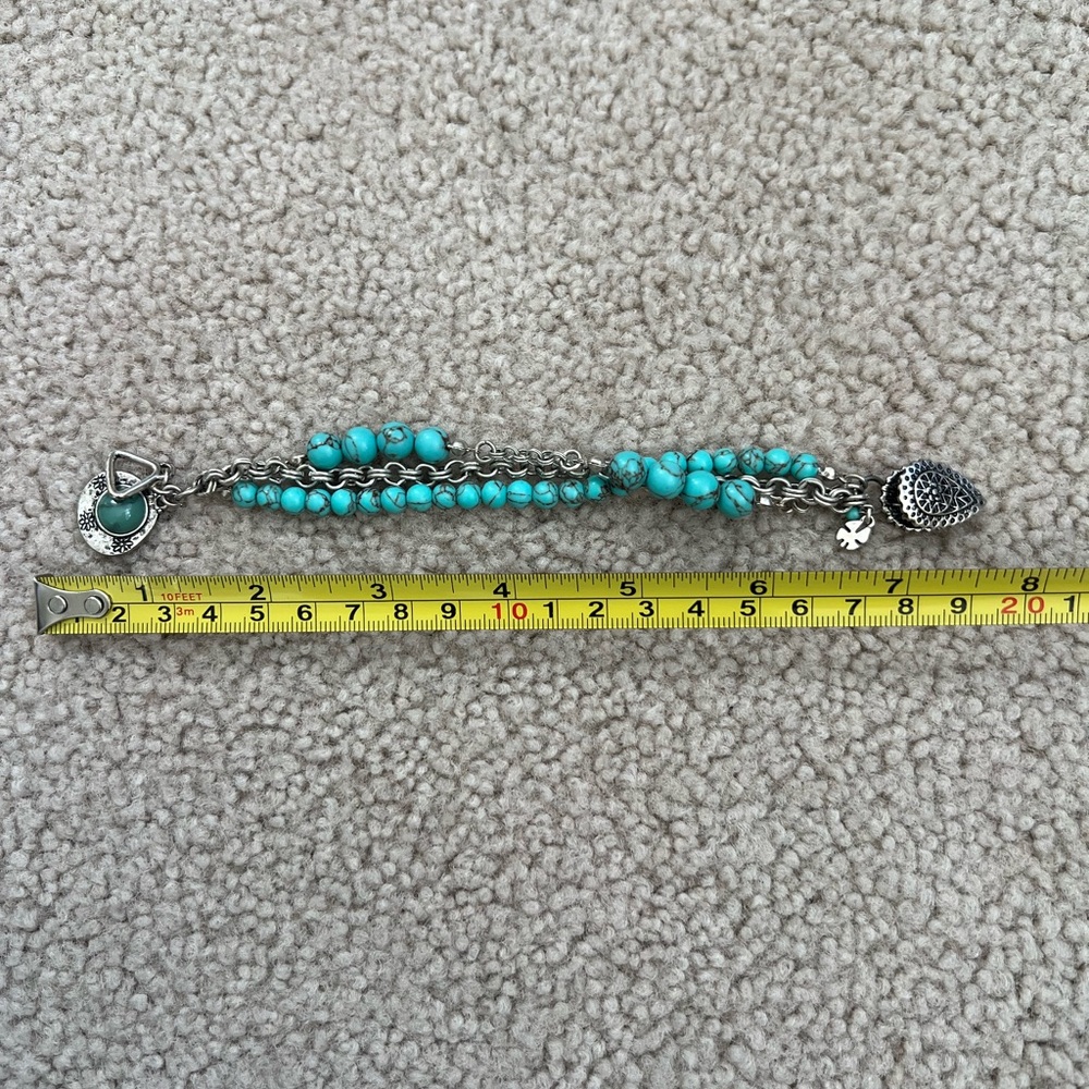 Lucky Brand Faux Turquoise and Silver Bracelet - Picture 7 of 7